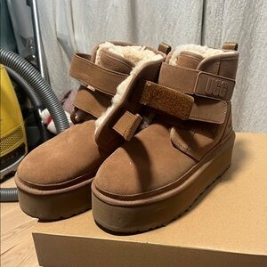 UGG Tan Boots with Cream Fur Lining